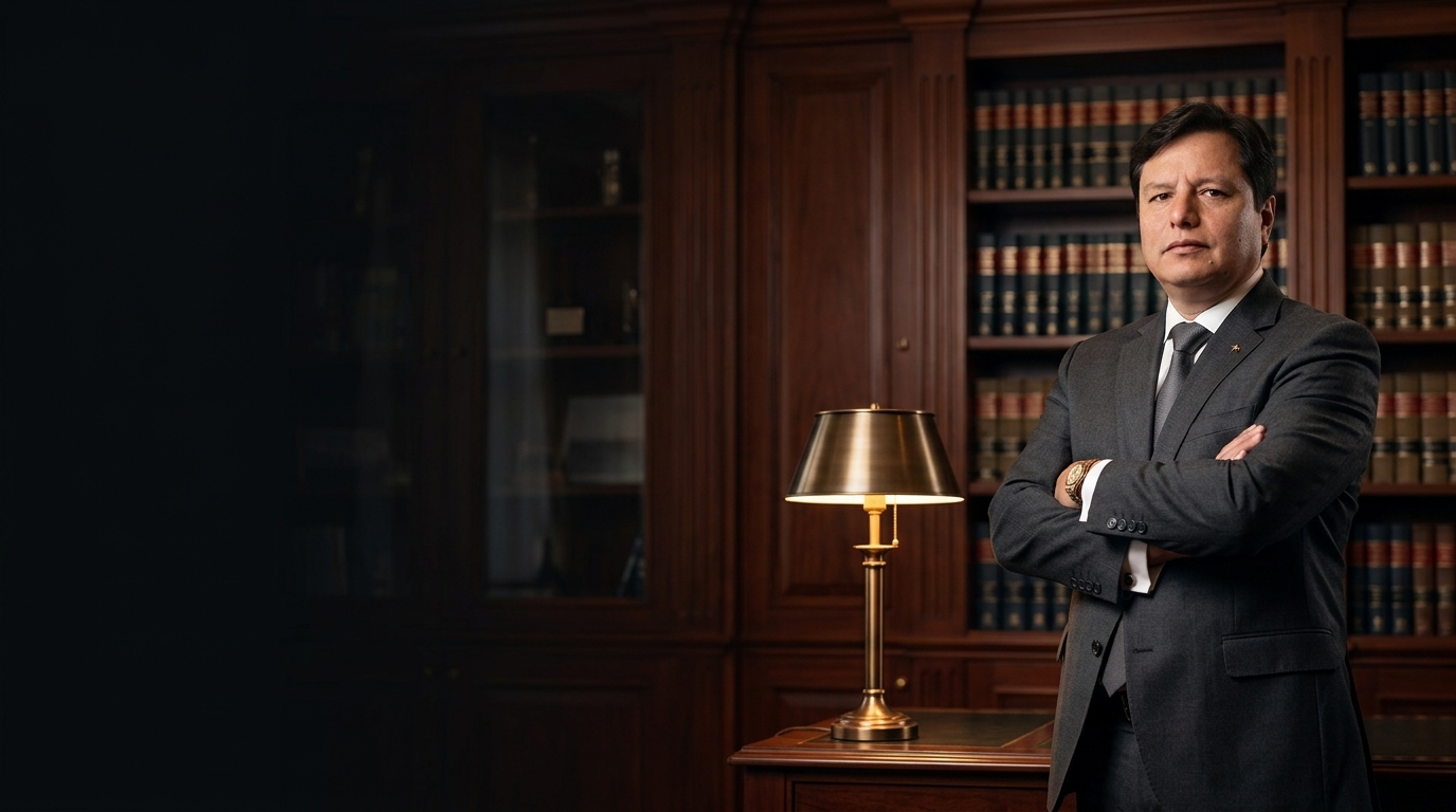 Dr. Christian Díaz Solís en su despacho jurídico - Díaz Solís Abogados